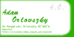 adam orlovszky business card